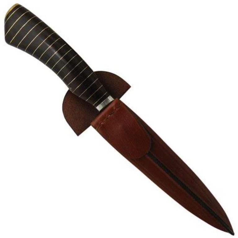 Cuchillo Suela Combinado 14Cm Acero Inox Vaina Vaqueta Cocida - Imagen 2