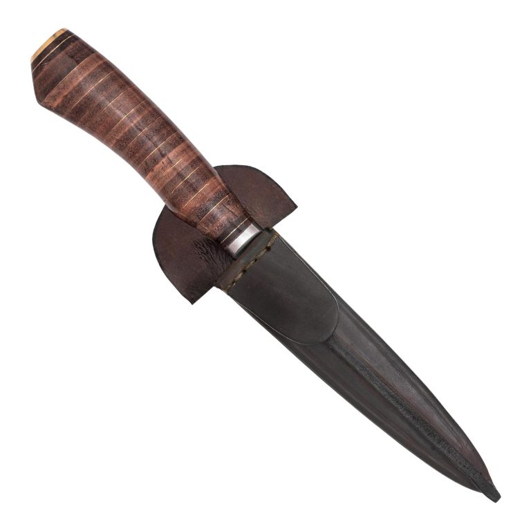 Cuchillo Suela Claro 14Cm Acero Inox Vaina Vaqueta Cocida