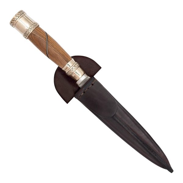 Cuchillo Madera y Alpaca 14Cm Acero Inox Vaina Vaqueta Cocida