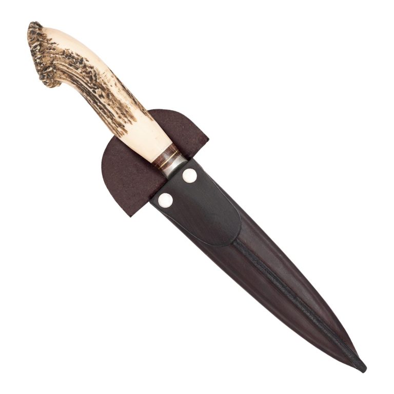 Cuchillo Eco Ciervo CRoseta 14 Cm Acero Inox Vaina Vaqueta