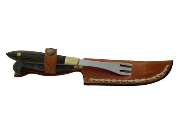 Juego Trinchar Doble Madera 11Cm Acero Inox Vaina Vaqueta - Imagen 3