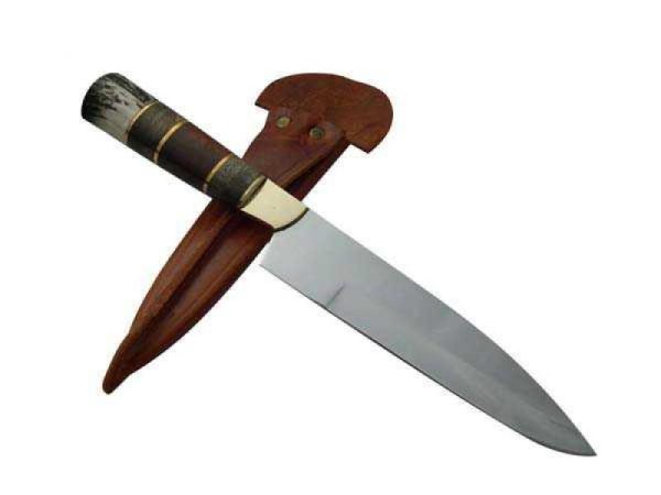 Cuchillo Entrerriano Madera 20Cm Acero Inox Vaina Vaqueta - Imagen 2