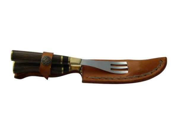 Juego Trinchar Doble Madera Combinado 11Cm Acero Inox Vaina Vaqueta - Imagen 3