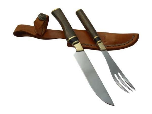 Juego Trinchar Doble Madera Combinado 11Cm Acero Inox Vaina Vaqueta - Imagen 2