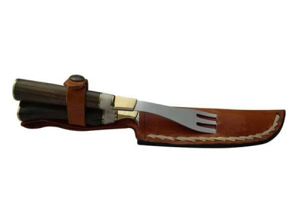 Juego Trinchar Doble Madera Combinado 11Cm Acero Inox Vaina Vaqueta - Imagen 3
