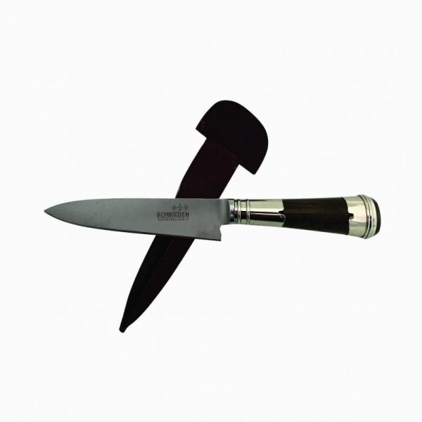 Cuchillo Madera y Alpaca 26 Cm Acero Inox Vaina Vaqueta Cocida - Imagen 2