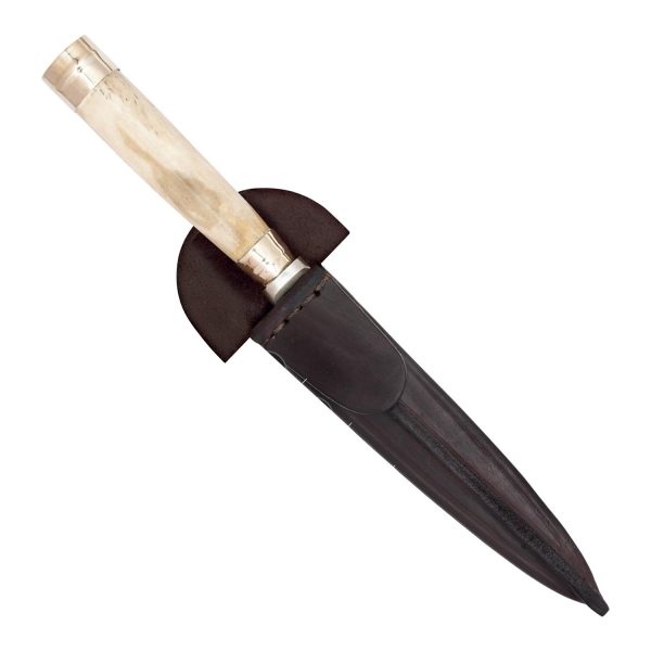 Cuchillo Hueso y Alpaca 14 Cm Acero Inox Vaina Vaqueta Cocida