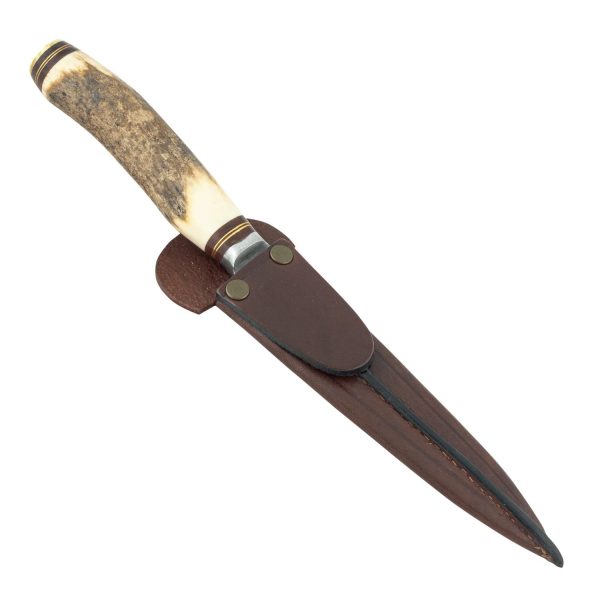 Cuchillo Ciervo 16Cm Acero Inox Vaina Vaqueta