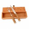 Juego De Cubiertos Individual Linea Fina Madera Con Alpaca Labrada Individual En Caja De Madera Cedro Lustrado Estilo SOL DE MAYO