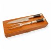 Juego De Cubiertos Individual  Cuchillo Y Tenedor De 18 Cm Madera Y Alpaca En Caja Madera Fina Cedro Lustrado Estilo SERRANO ESPECIAL - Imagen 3