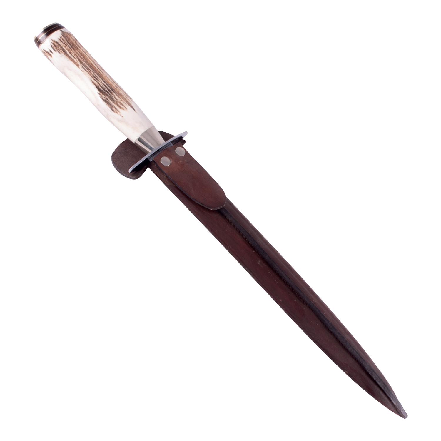 Daga Ciervo 30Cm Acero Inox Vaina Vaqueta - Imagen 2