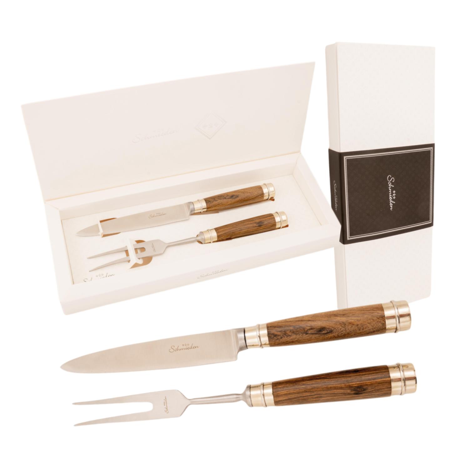 Juego De Cubierto Individual En Madera Y Alpaca 2 Virolas, Linea Fina, En Cajas Laminado Estilo CAMINO REAL