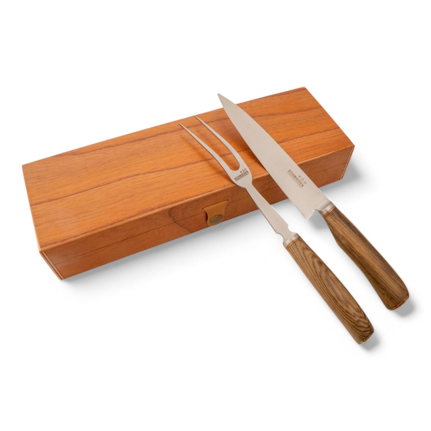 Juego De Cubiertos Individual Cuchillo Y Tenedor De 18 Cm Madera Completa En Caja Madera Fina Cedro Lustrado Estilo SERRANO SIMPLE - Imagen 2