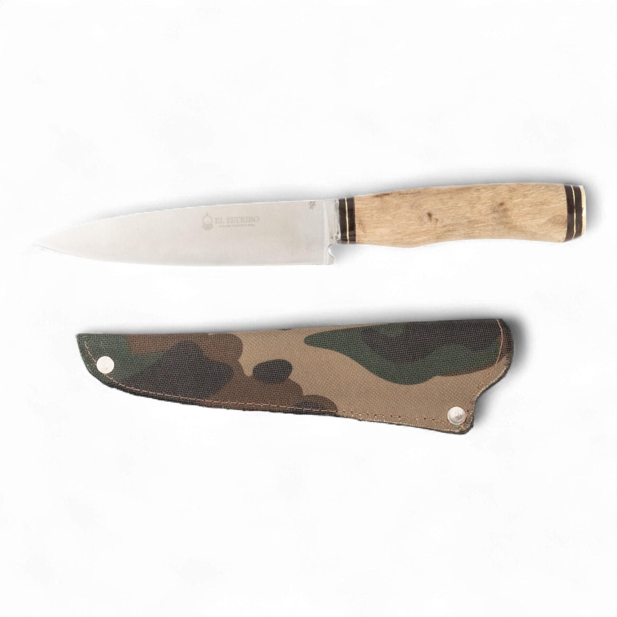 Cuchillo Madera 14Cm Acero Inox EL ESTRIBO con Vaina Estampada - Imagen 3